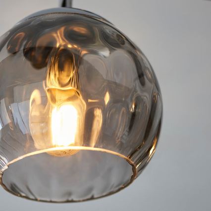 Endon 97971 - Aufgesetzte Deckenleuchte DIMPLE 3xE14/25W/230V glänzender Chrom/rauchgrau