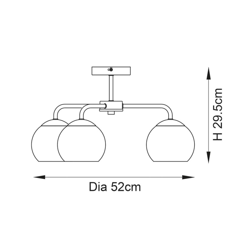 Endon 97971 - Aufputz-Kronleuchter DIMPLE 3xE14/7W/230V Hochglanz-Chrom/rauchgrau