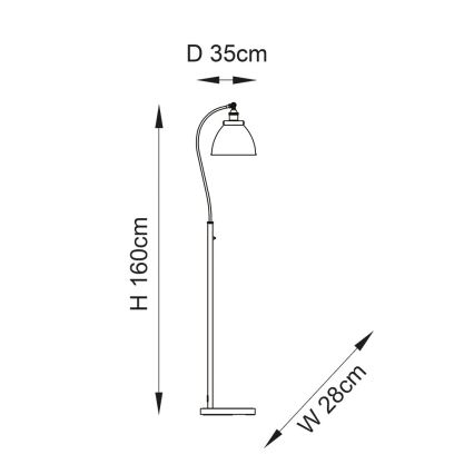 Endon 98753 - Stehleuchte FRANKLIN 1xE27/10W/230V mattchrom/anthrazit