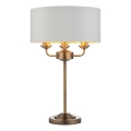 Endon 98932 - Tischlampe HIGHCLERE 3xE14/18W/230V weiß/messing Ø 32 cm