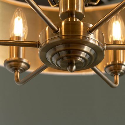 Endon 98933 - Hängeleuchte an Kette HIGHCLERE 6xE14/40W/230V weiß/Messing