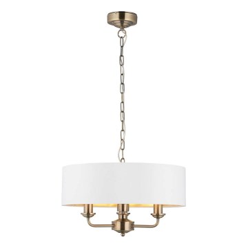 Endon 98934 - Hängeleuchte an Kette HIGHCLERE 3xE14/40W/230V weiß/Messing