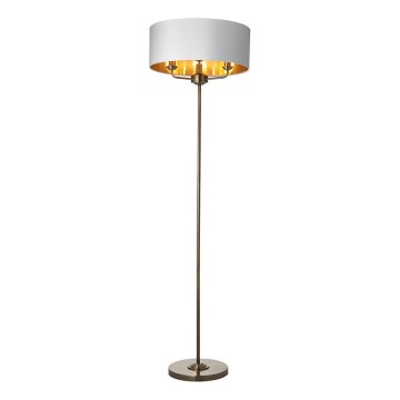 Endon 98935 - Stehleuchte HIGHCLERE 3xE14/40W/230V weiß/Messing d 47 cm