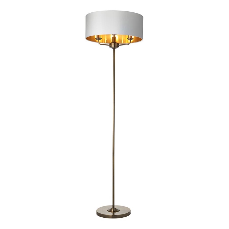 Endon 98935 - Stehleuchte HIGHCLERE 3xE14/40W/230V weiß/Messing d 47 cm