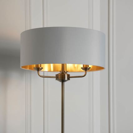 Endon 98935 - Stehleuchte HIGHCLERE 3xE14/40W/230V weiß/Messing d 47 cm
