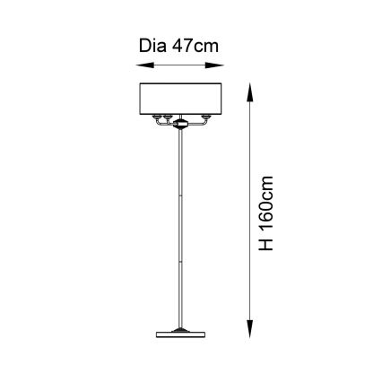 Endon 98935 - Stehleuchte HIGHCLERE 3xE14/40W/230V weiß/Messing d 47 cm