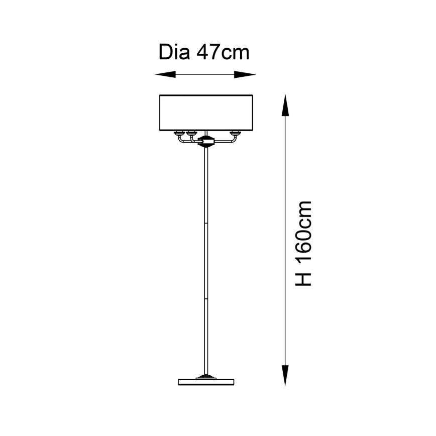 Endon 98935 - Stehleuchte HIGHCLERE 3xE14/40W/230V weiß/Messing d 47 cm
