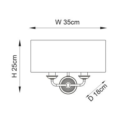 Endon 98937 - Wandleuchte HIGHCLERE 2xE14/40W/230V weiß/Messing