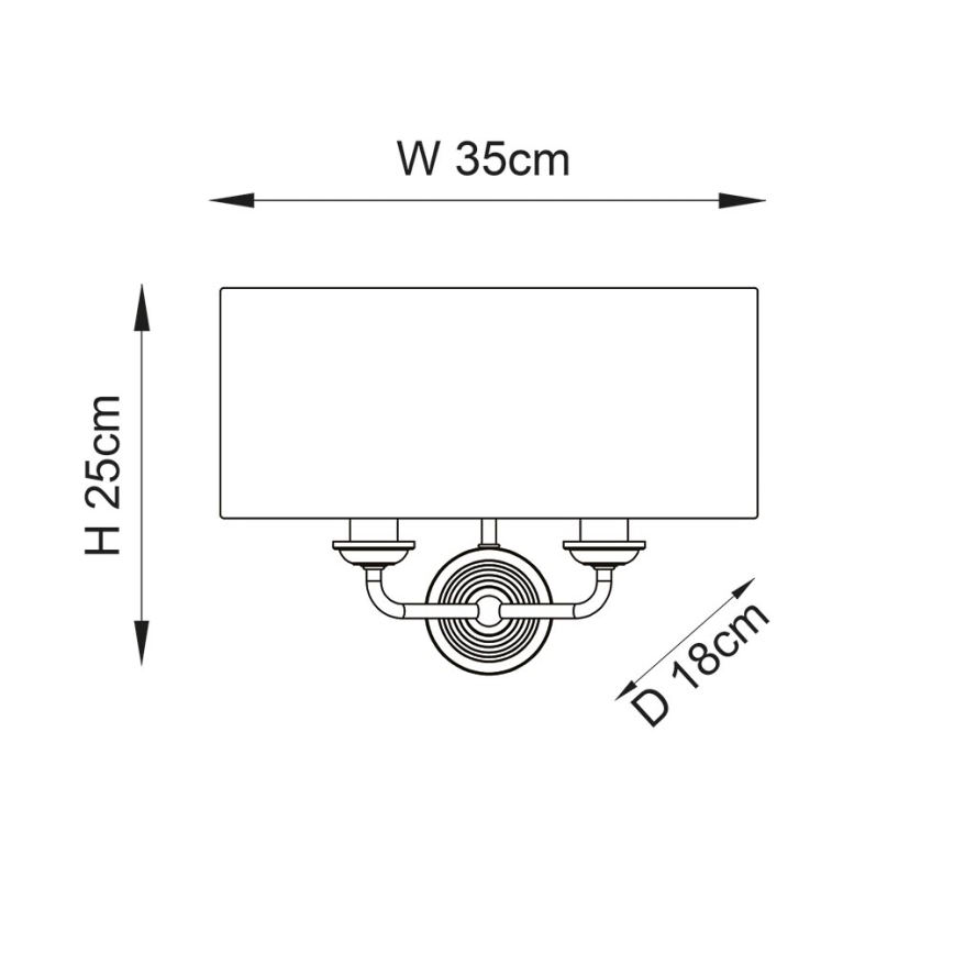 Endon 98937 - Wandleuchte HIGHCLERE 2xE14/40W/230V weiß/Messing