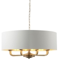 Endon 98938 - Kronleuchter mit Kette HIGHCLERE 8xE14/40W/230V Ø 70 cm weiß/messing