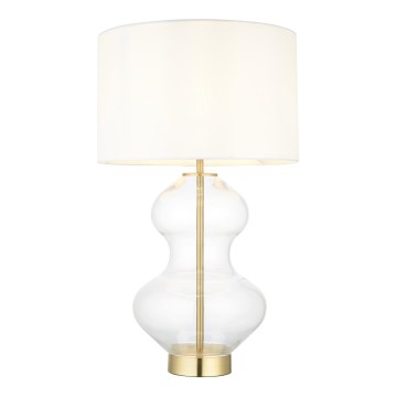 Endon 99110 - Dimmbare Tischlampe KELDA 1xE27/10W/230V weiß/gold