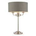 Endon 99149 - Tischleuchte HIGHCLERE 3xE14/18W/230V grau/glänzendes Chrom d 32 cm