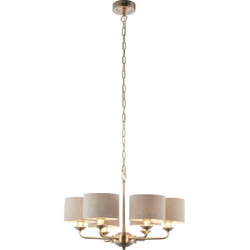 Endon 99151 - Kronleuchter an Kette HIGHCLERE 6xE14/28W/230V grau/matt-chrom Ø 53 cm