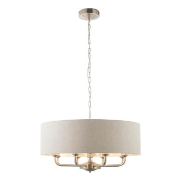 Endon 99152 - Hängeleuchte an Kette HIGHCLERE 8xE14/40W/230V grau/matt Chrom d 70 cm