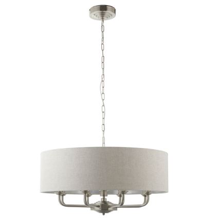Endon 99152 - Hängeleuchte an Kette HIGHCLERE 8xE14/40W/230V grau/matt Chrom d 70 cm