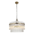 Endon 99166 - An Kette hängender Kronleuchter MARIETTA 5xE14/7W/230V Messing/klares Glas