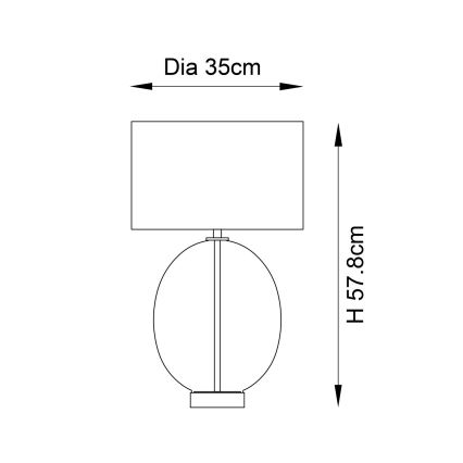 Endon 99292 - Dimmbare Tischlampe KELDA 1xE27/10W/230V creme/gold