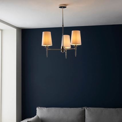 Endon 99455 - Deckenleuchte an Stange 3xE14/6W/230V glänzender Chrom/weiß