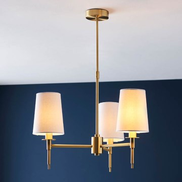 Endon 99456 - Pendelleuchte mit Stange 3xE14/6W/230V gold/weiß