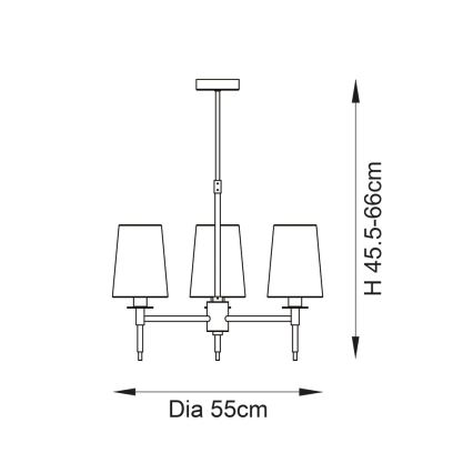 Endon 99456 - Pendelleuchte mit Stange 3xE14/6W/230V gold/weiß