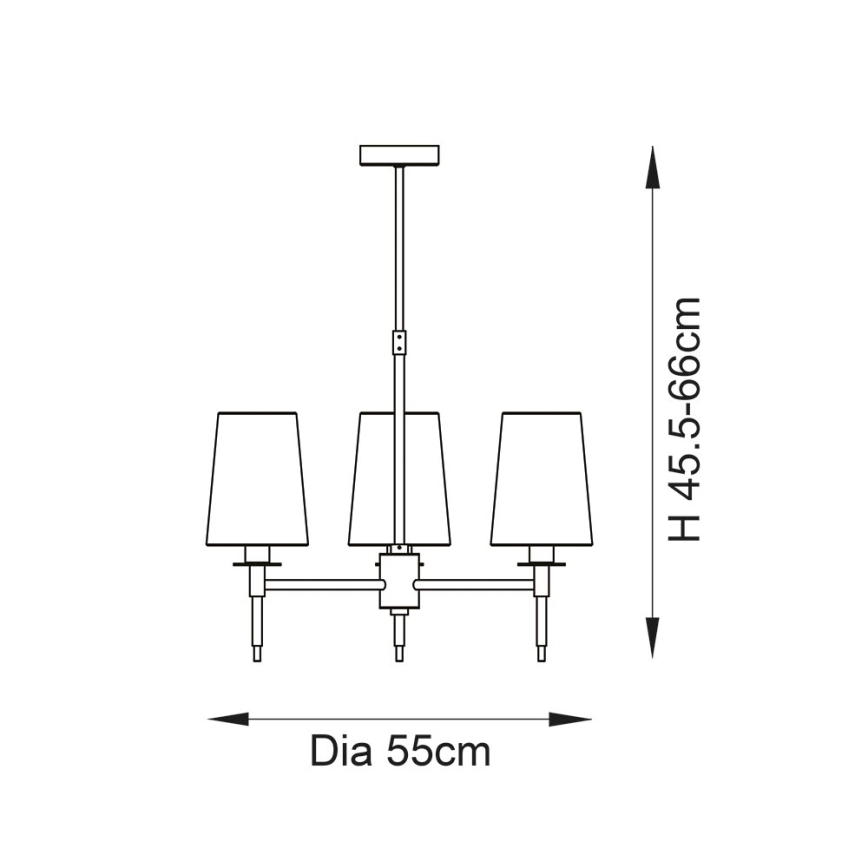Endon 99456 - Pendelleuchte mit Stange 3xE14/6W/230V gold/weiß