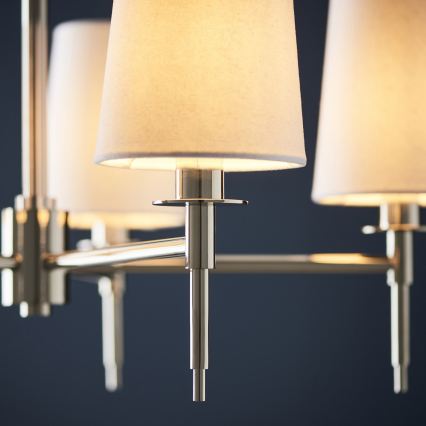 Endon 99457 - Kronleuchter an Kette 5xE14/6W/230V glänzender Chrom/Weiß