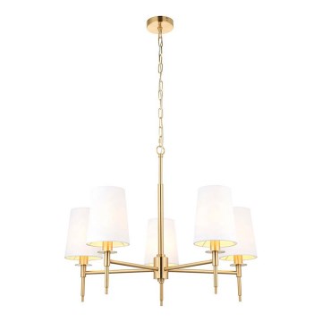 Endon 99458 - Kronleuchter mit Kette 5xE14/6W/230V gold/weiß