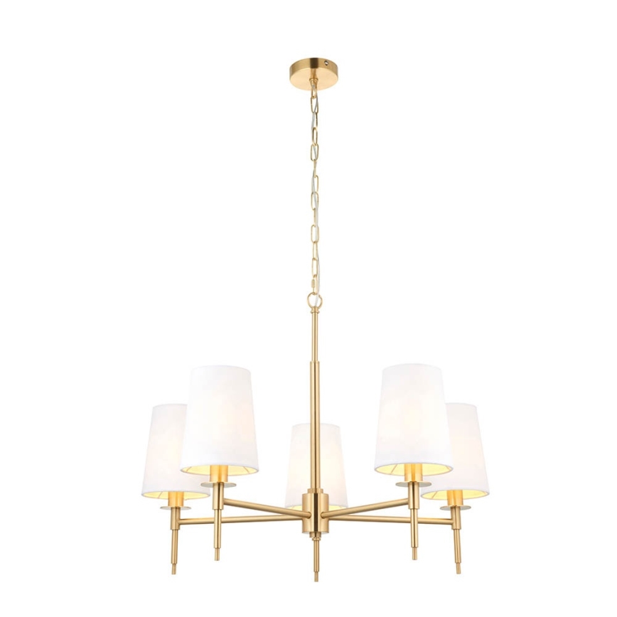 Endon 99458 - Kronleuchter mit Kette 5xE14/6W/230V gold/weiß