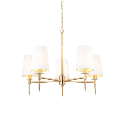 Endon 99458 - Kronleuchter mit Kette 5xE14/6W/230V gold/weiß
