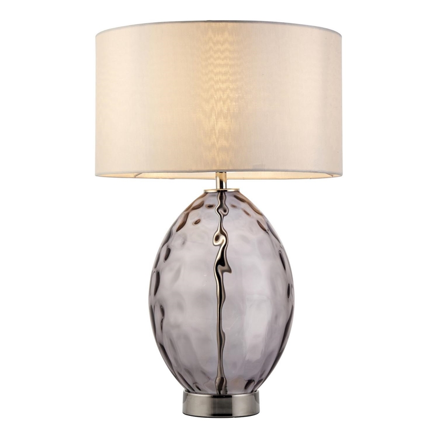 Endon 99581 - Dimmbare Tischlampe ERIN 1xE27/10W/230V creme/mattchrom/rauchschwarz