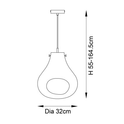 Endon 99790 - Hängeleuchte EUROPA an Kabel 1xE27/10W/230V rauchbraun