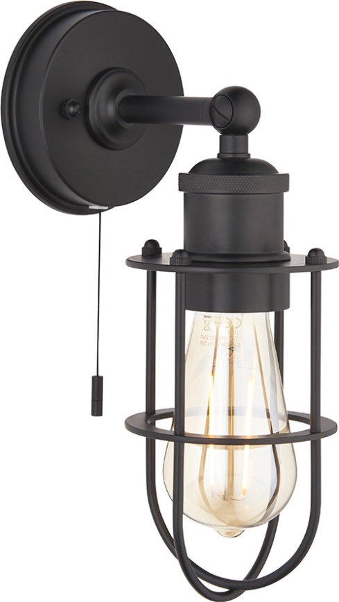Endon 99948 - Badezimmer-Wandleuchte CREW 1xE27/6W/230V IP44 schwarz
