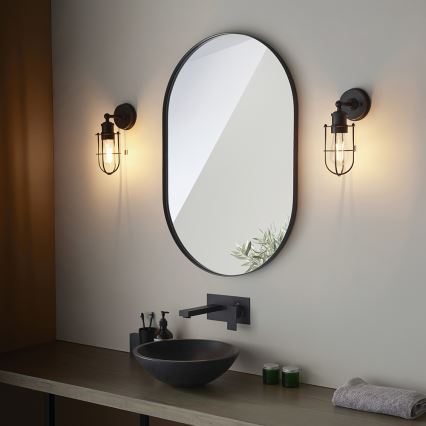 Endon 99948 - Badezimmer-Wandleuchte CREW 1xE27/6W/230V IP44 schwarz