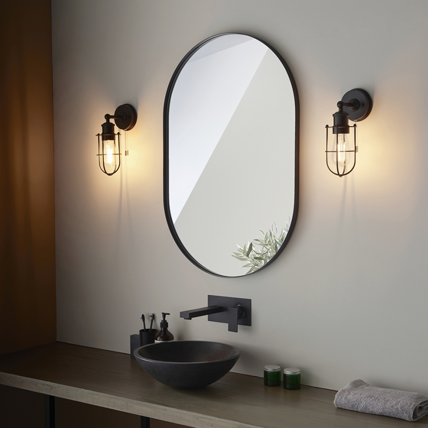 Endon 99948 - Badezimmer-Wandleuchte CREW 1xE27/6W/230V IP44 schwarz