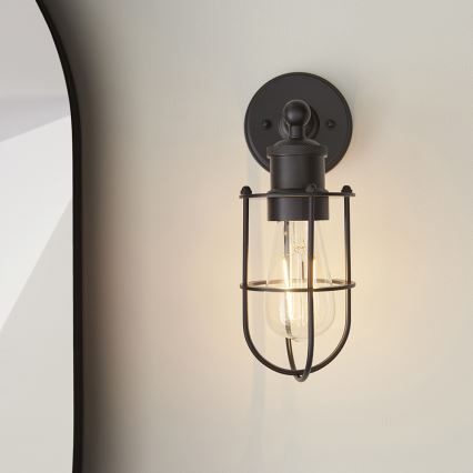 Endon 99948 - Badezimmer-Wandleuchte CREW 1xE27/6W/230V IP44 schwarz