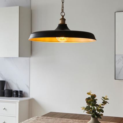 Endon 99998 - Kronleuchter mit Kette SABIAN 1xE27/10W/230V schwarz/gold