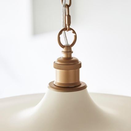 Endon 99999 - Kronleuchter an Kette SABIAN 1xE27/10W/230V creme/gold