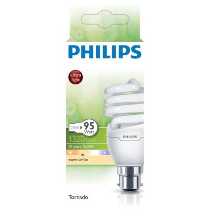 Energiesparlampe Philips TORNADO B22/20W/230V 2700K