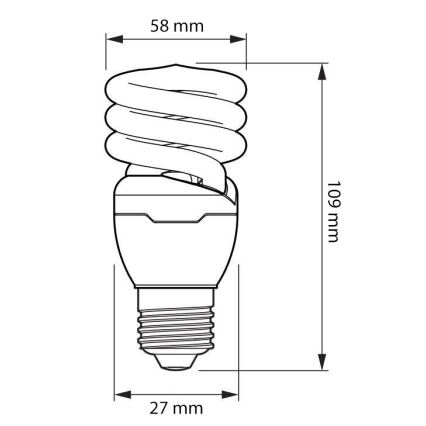 Energiesparlampe Philips TORNADO E27/15W/230V 2700K