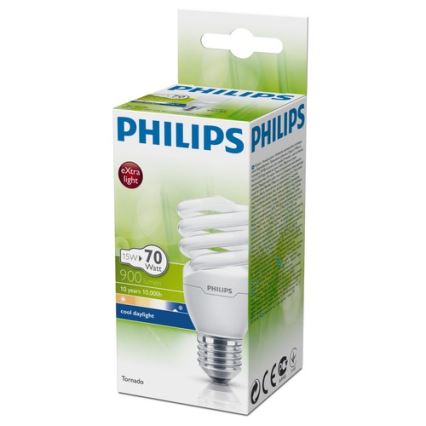 Energiesparlampe Philips TORNADO E27/15W/230V 6500K