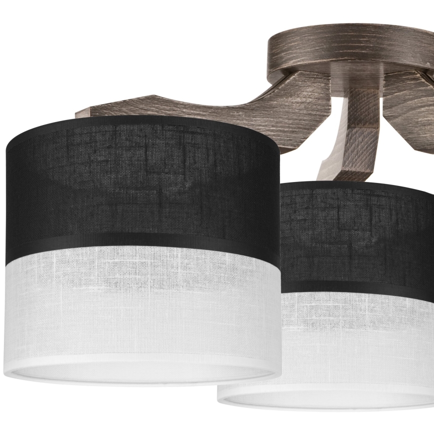 Ersatz-Lampenschirm für Hängeleuchte, Wandleuchte und Tischleuchte ANDREA E27 d 16 cm schwarz/weiß