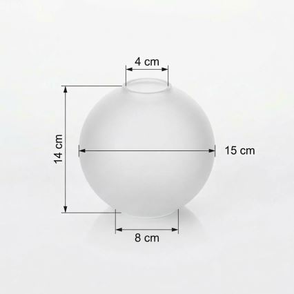 Ersatzglas für Kronleuchter E27 Ø 15 cm, mattweiß