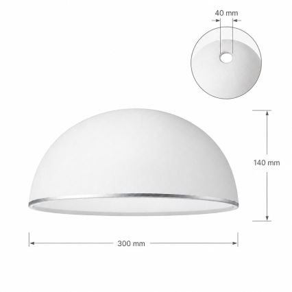 Ersatzglas für Kronleuchter RETRO, ANTICO, E27-Fassung, Ø 30 cm, weiß/silber