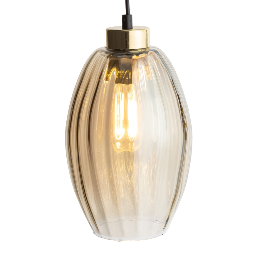 Ersatzglas für Kronleuchter SEBO E27, Ø 17 cm, rauchbeige