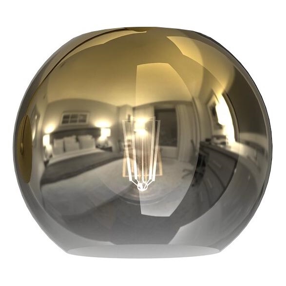 Ersatzglas für Kronleuchter und Wandleuchte MONTE E27 Ø 15 cm in Gold/Rauchglas