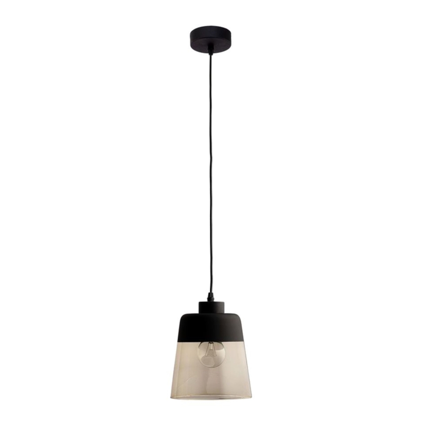 Ersatzglas für Leuchte AMBER E27 Ø 15,5 cm, schwarz/rauchbeige