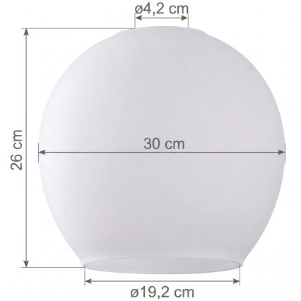 Ersatzglas für Leuchte KULA E27, Ø 30 cm, weiß