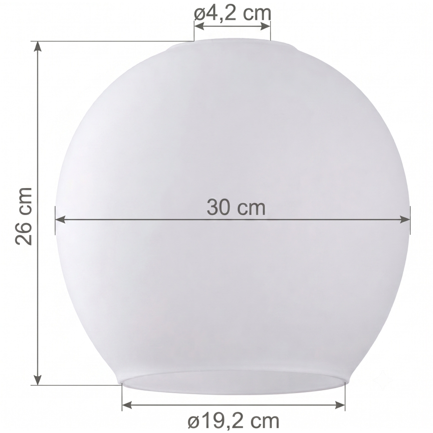 Ersatzglas für Leuchte KULA E27, Ø 30 cm, weiß