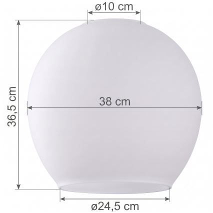 Ersatzglas für Leuchte KULA E27, Ø 38 cm, weiß/klar