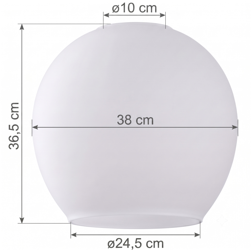 Ersatzglas für Leuchte KULA E27, Ø 38 cm, weiß/klar